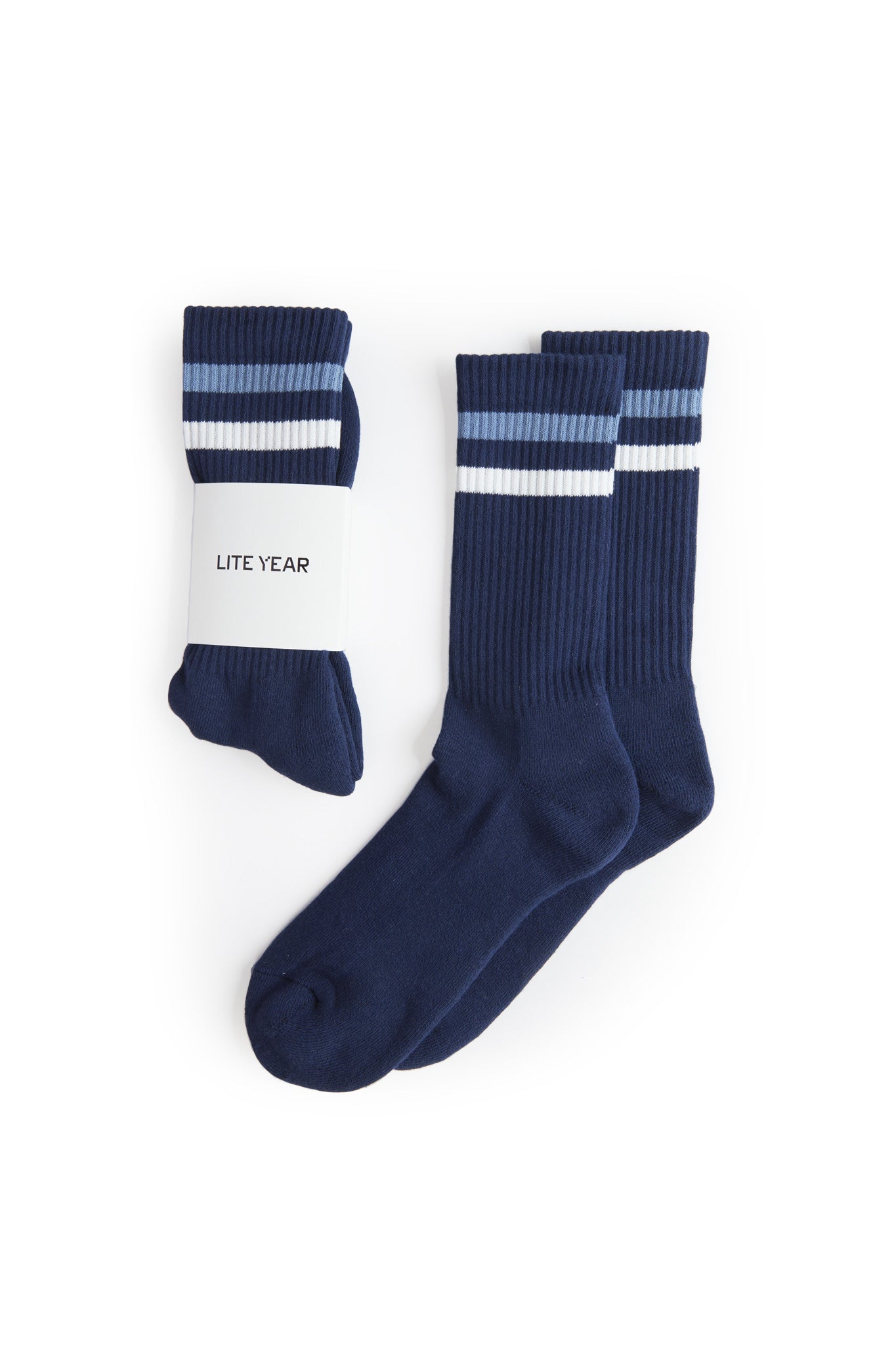 Stripe Socks - Navy/Blue/White
