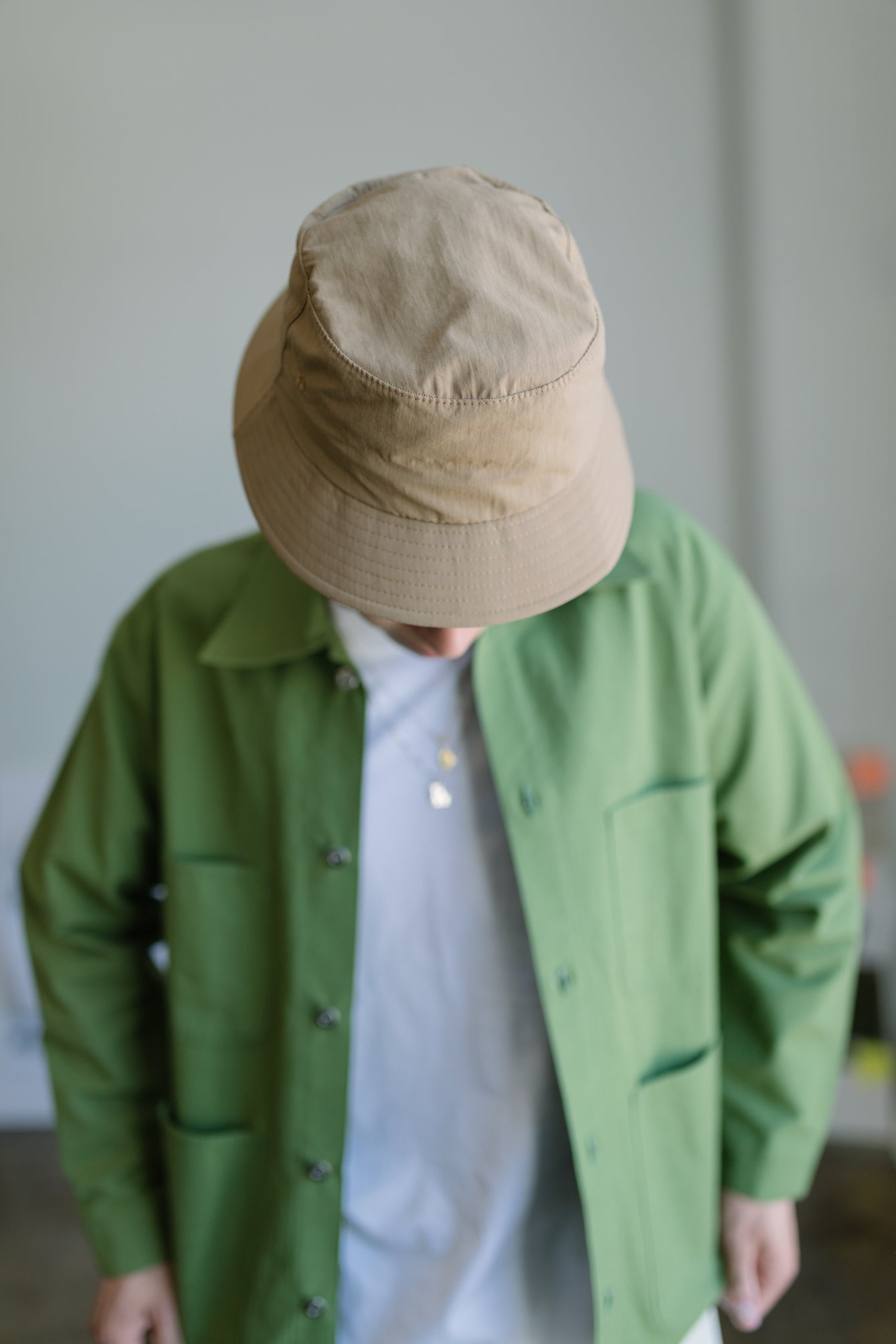 Nylon Twill Weather Cloth Bucket Hat - Khaki