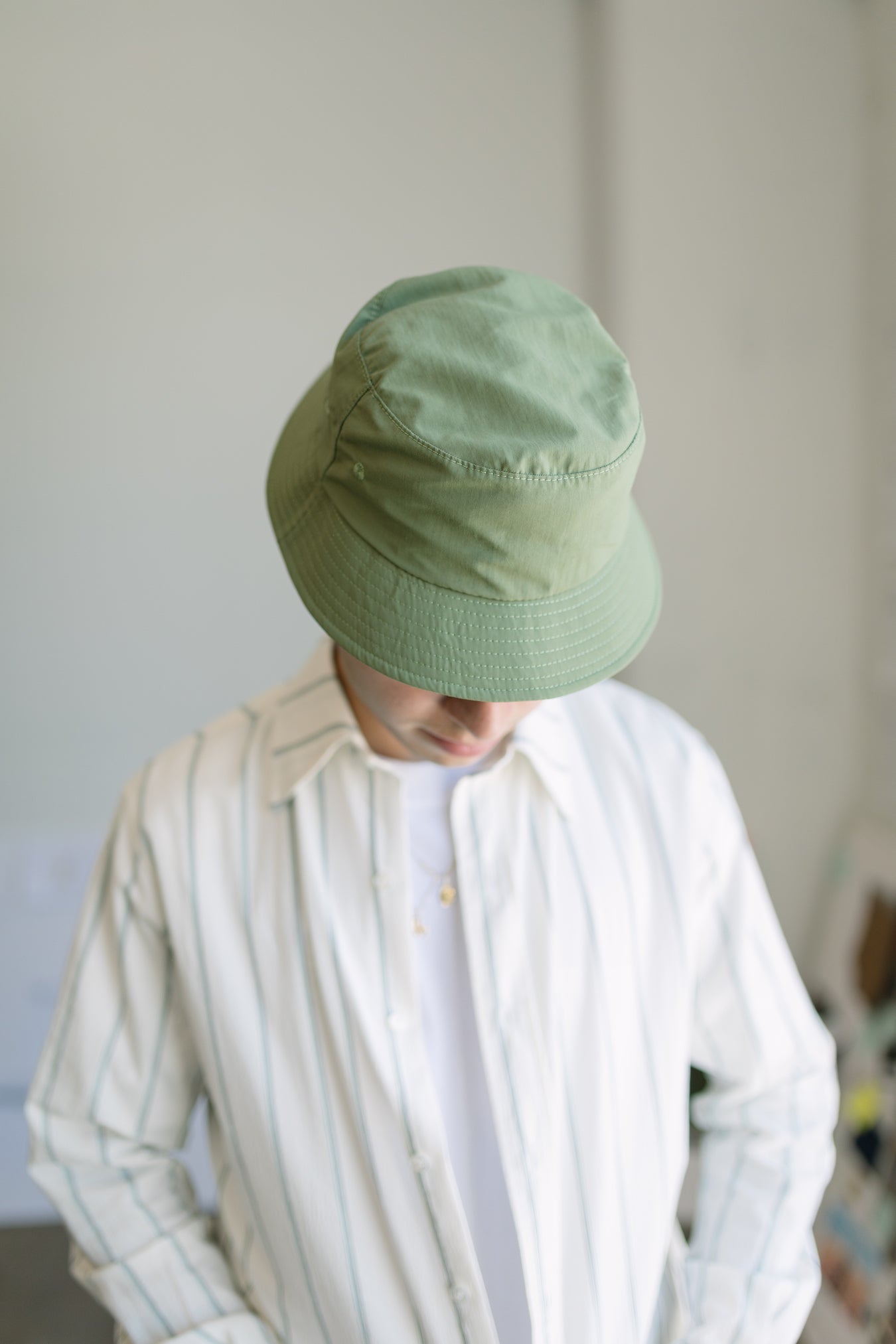 Nylon Twill Weather Cloth Bucket Hat - Army Green