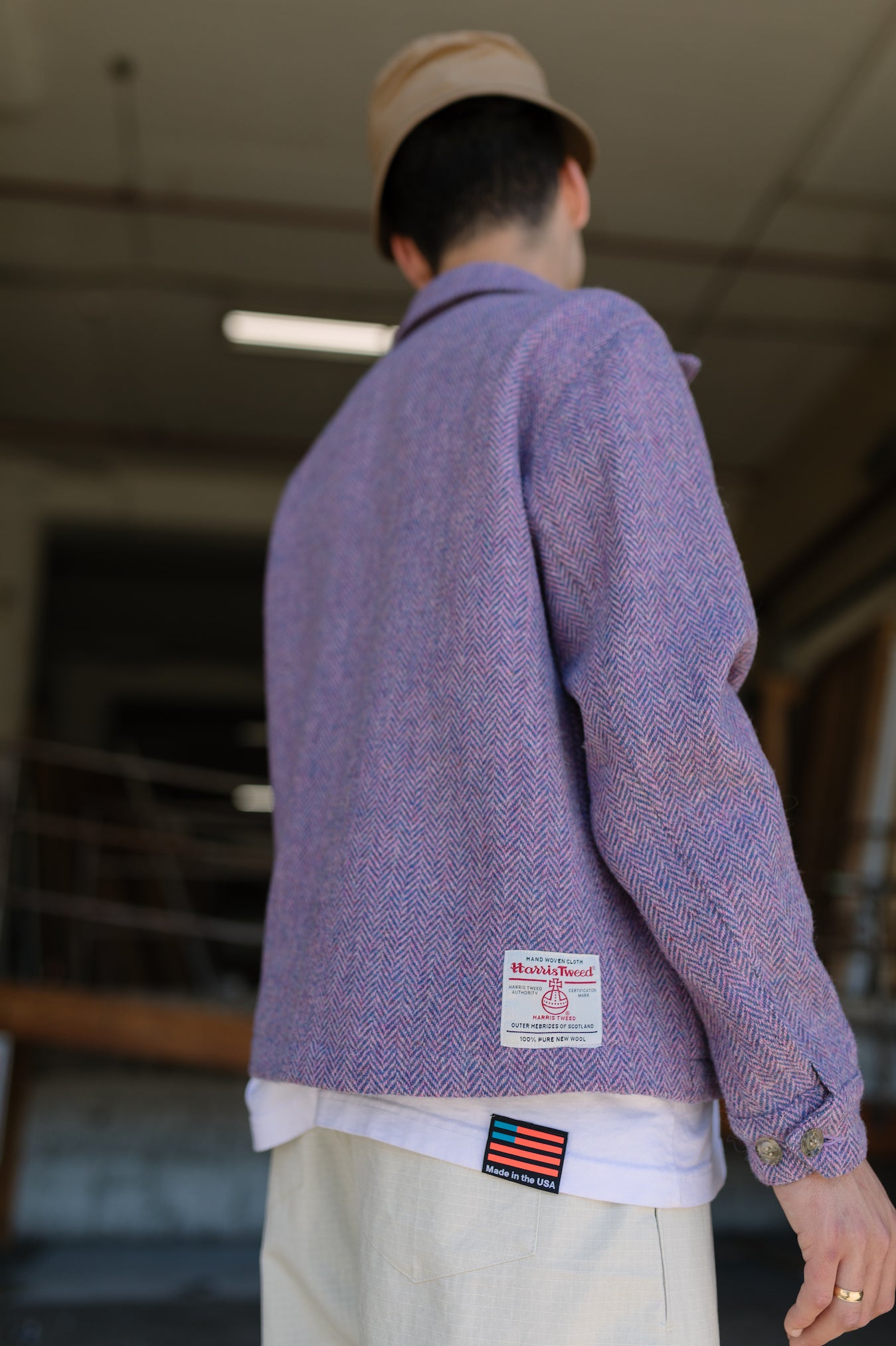 Harris Tweed® Eisenhower Jacket - Pink/Blue