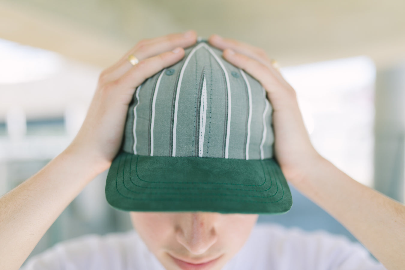 Lite Year Baseball Stripe/Tencel™ Visor 6 panel cap - Army