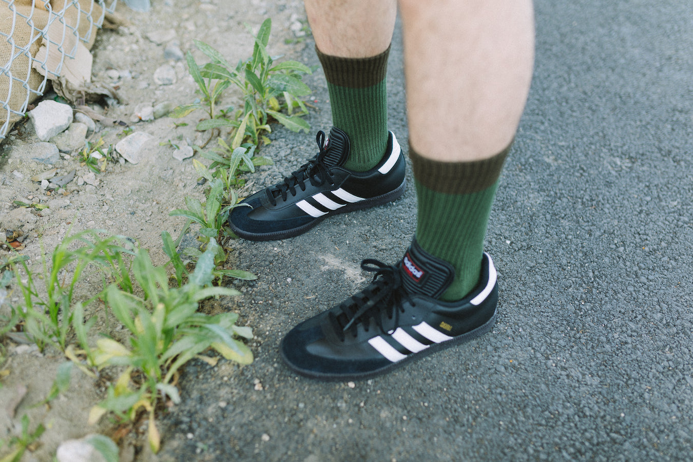 3 Tone Calf Length Socks - Army Green/Olive/Coffee