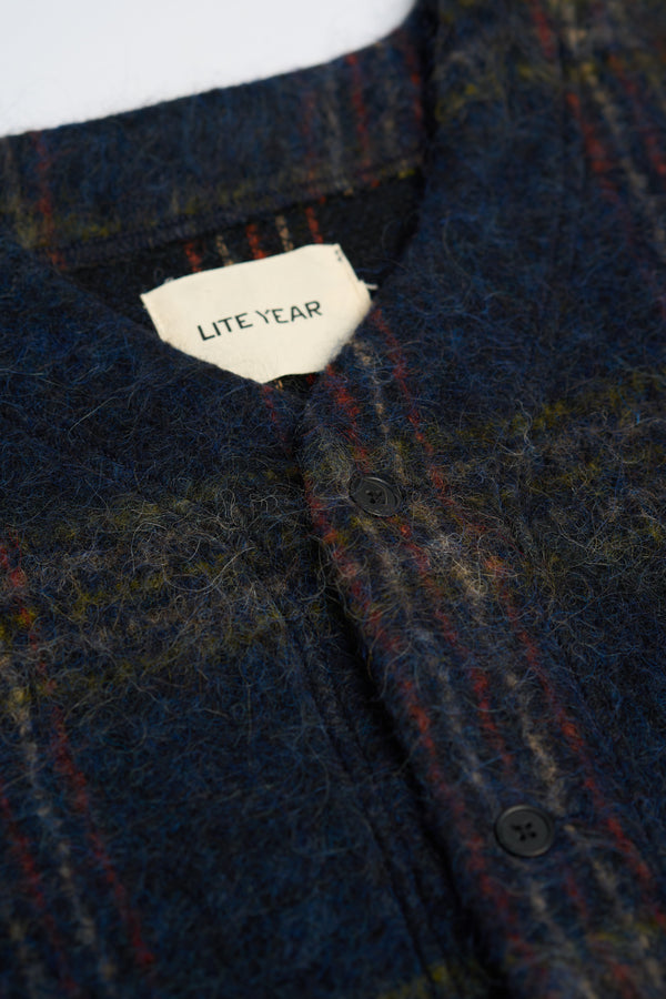 Italian Liner Jacket - Navy Plaid