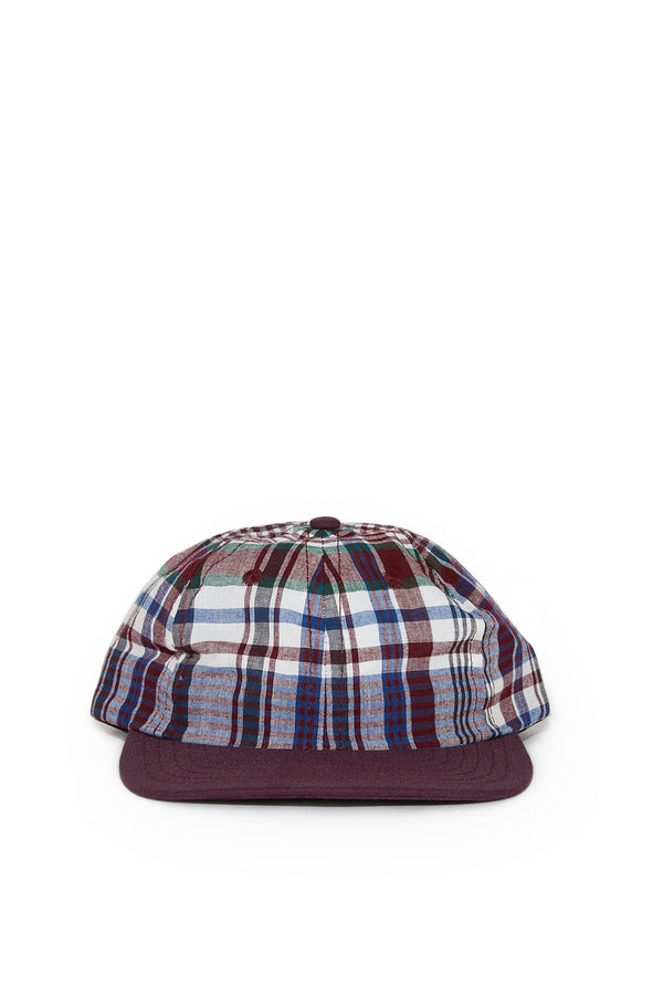 Madras Cap - Burgundy Plaid