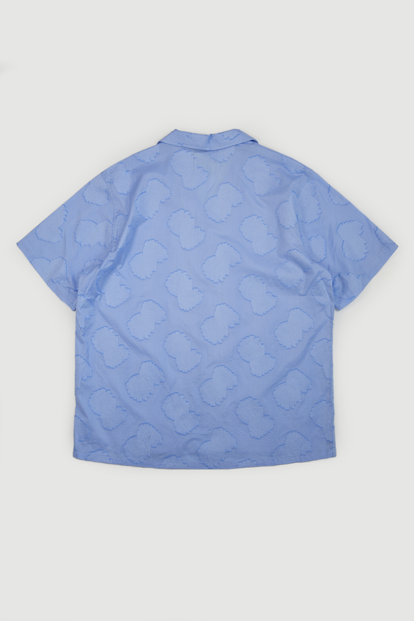 Short Sleeve Camp Collar Shirt - Floral Blue