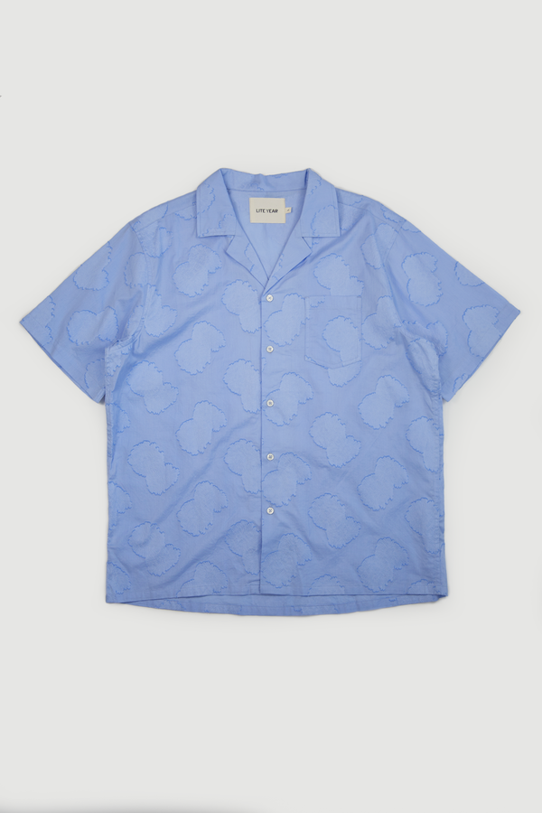 Short Sleeve Camp Collar Shirt - Floral Blue