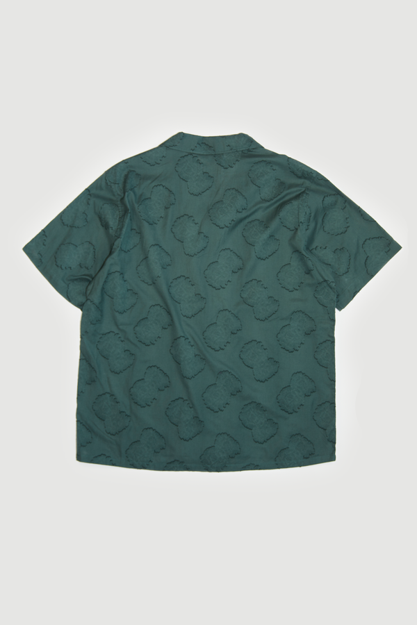 Short Sleeve Camp Collar - Floral Green
