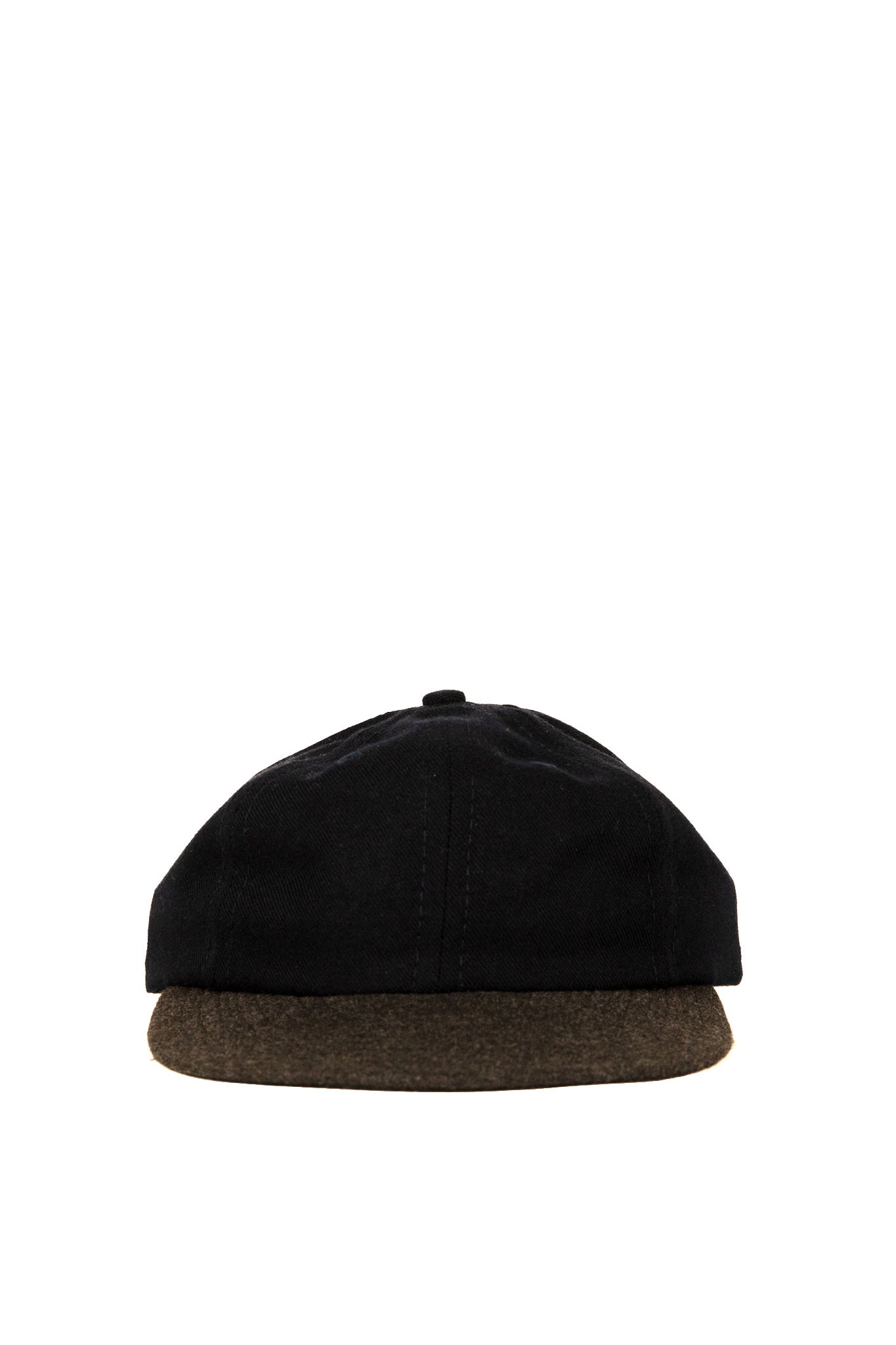 Wool Serge 6 panel cap - Navy/Charcoal