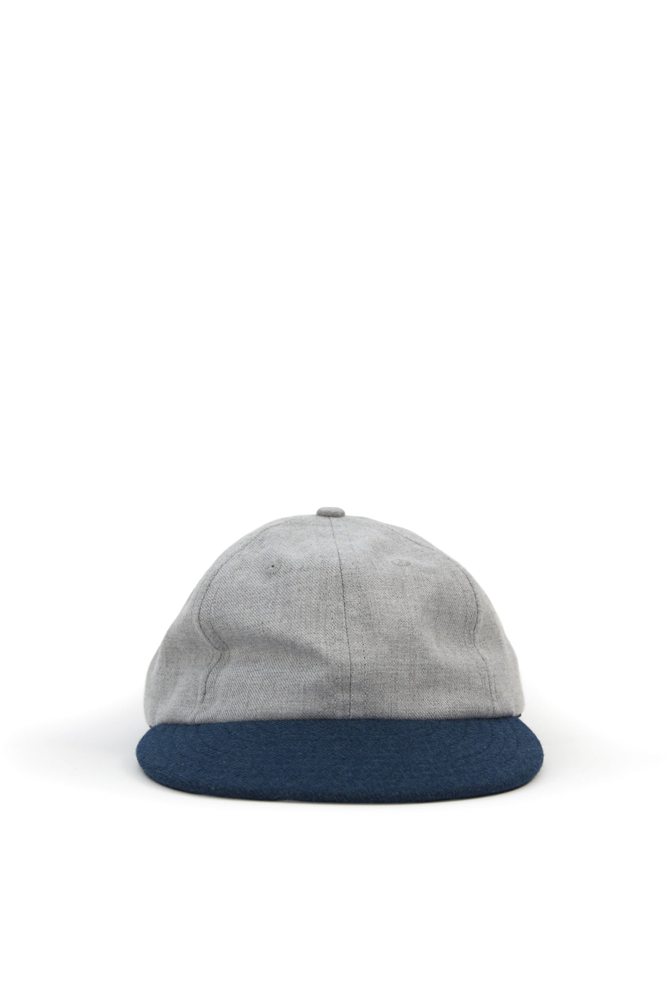Wool Serge 6 Panel Cap - Heather Grey/Royal Blue