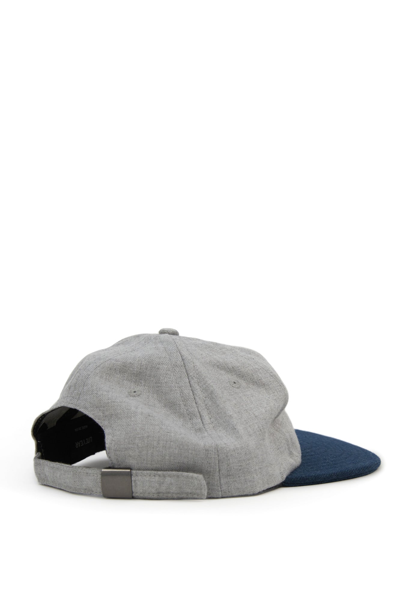 Wool Serge 6 Panel Cap - Heather Grey/Royal Blue