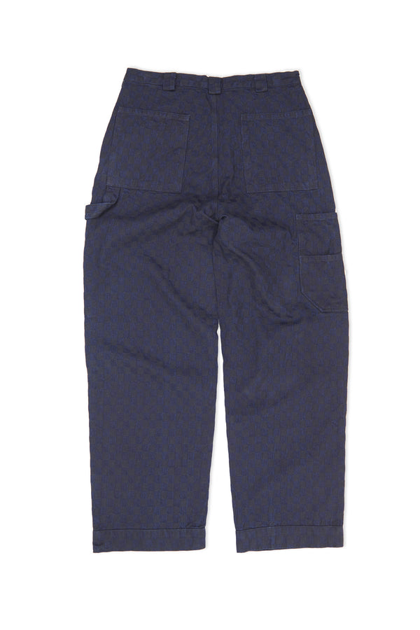 Japanese Denim Carpenter Pant - Indigo Check