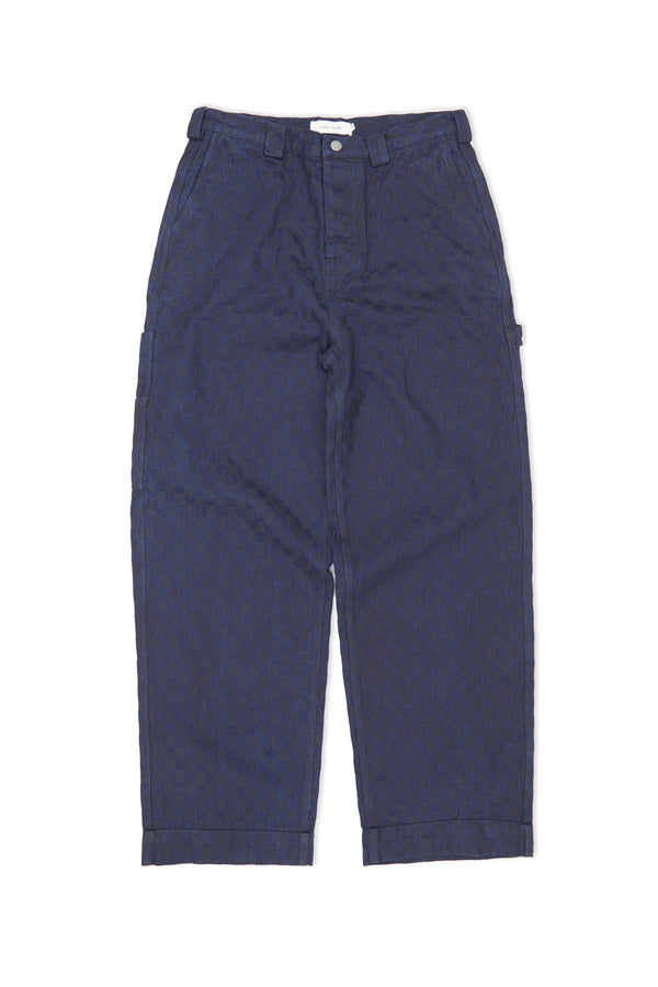 Japanese Denim Carpenter Pant - Indigo Check