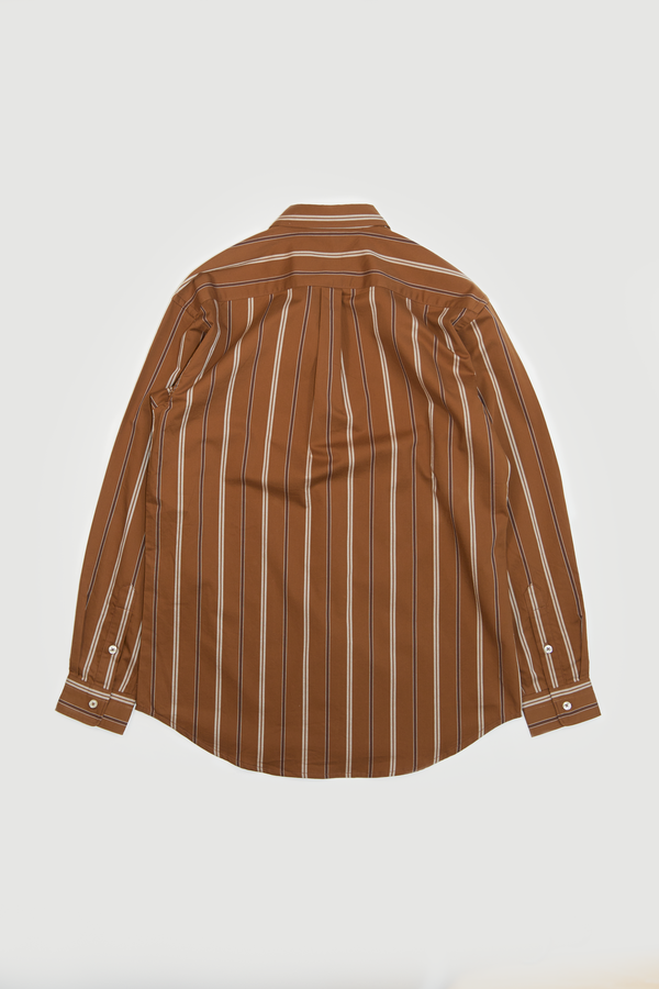 Classic Long Sleeve Pocket Shirt - Mocha Stripe