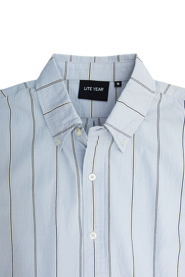 Classic Shirt - Light Blue with Navy Stripe