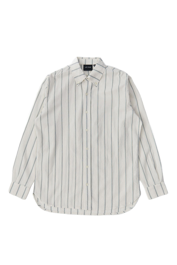 Classic Shirt - White with Green Stripe