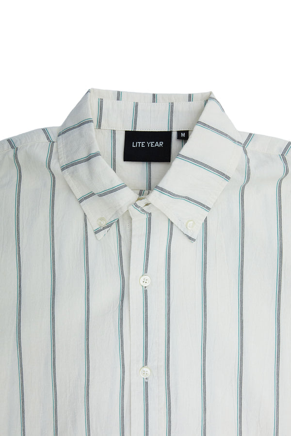 Classic Shirt - White with Green Stripe