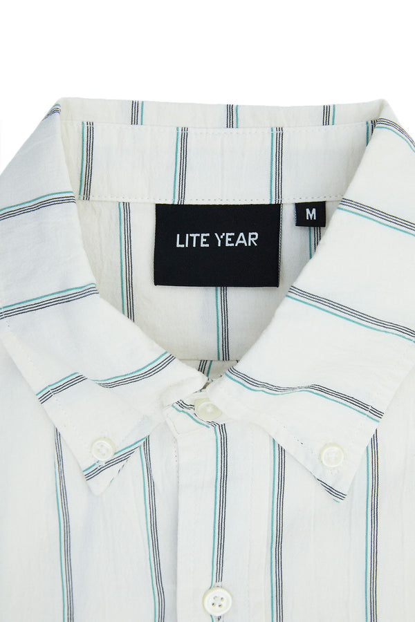 Classic Shirt - White with Green Stripe