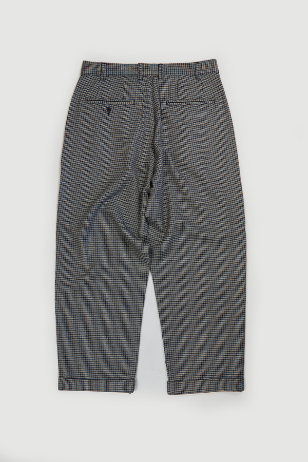 Double Pleat Pant - Blue/Navy Houndstooth