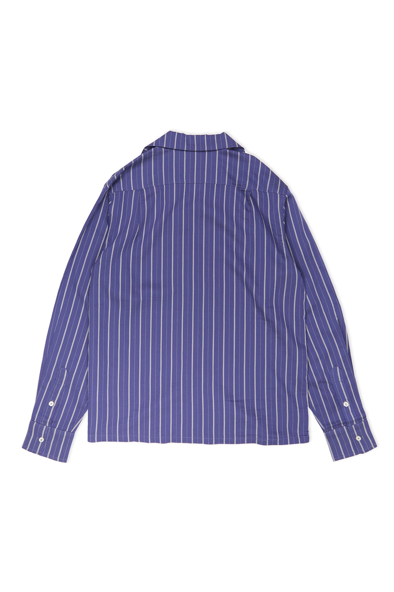 Italian long sleeve camp collar - blue stripe