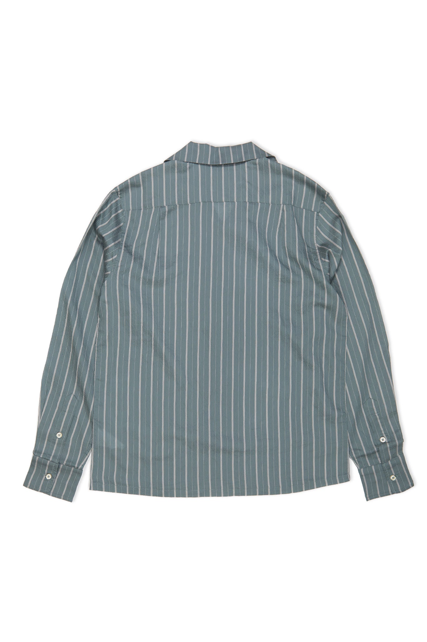Italian Camp Collar Shirt - Teal Stripe
