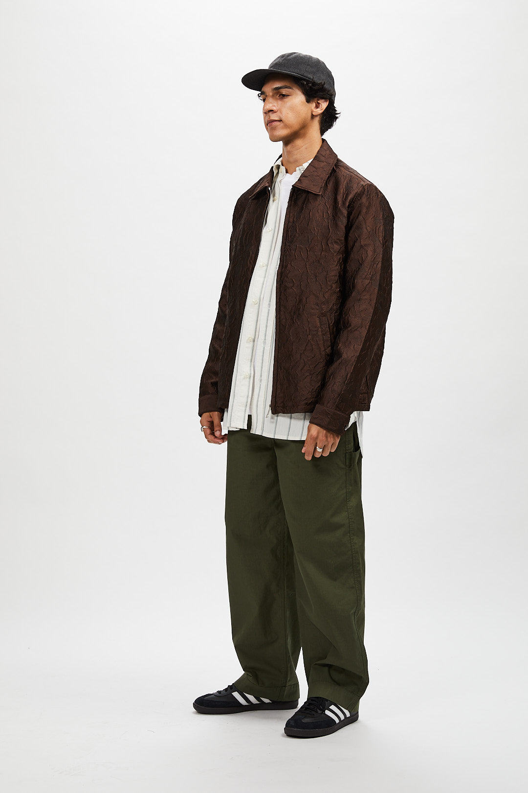 Wool Serge 6 panel cap - Charcoal