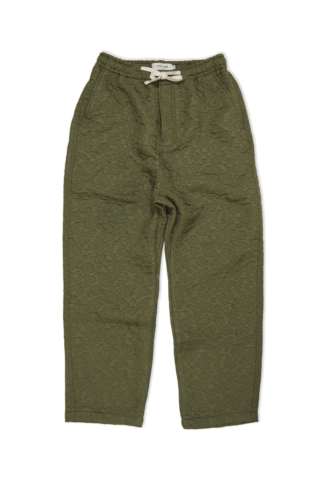 Italian quilted relaxed pant - Army Green