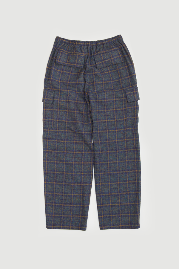 Cargo Pants - Navy Plaid Tweed
