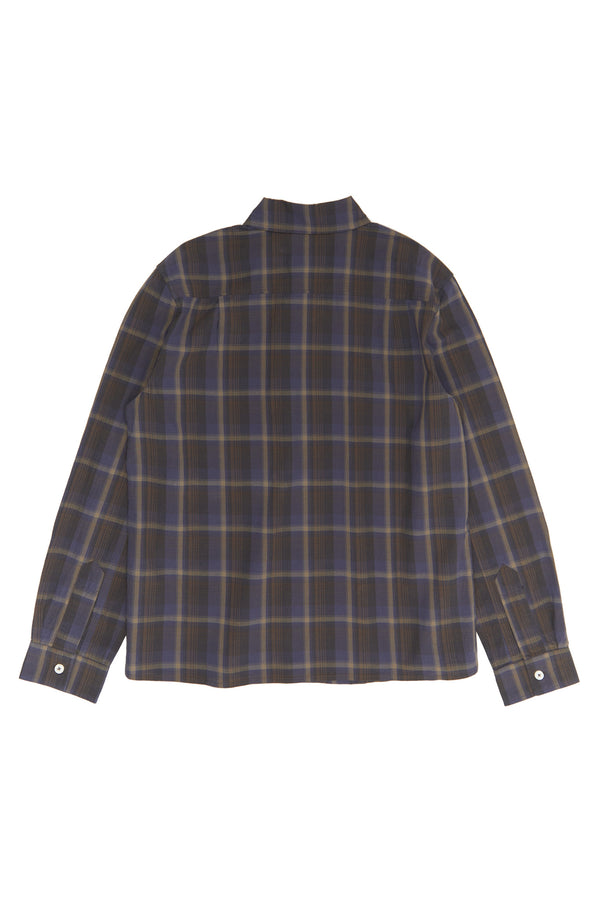 Relaxed Button Up Shirt - Navy plaid