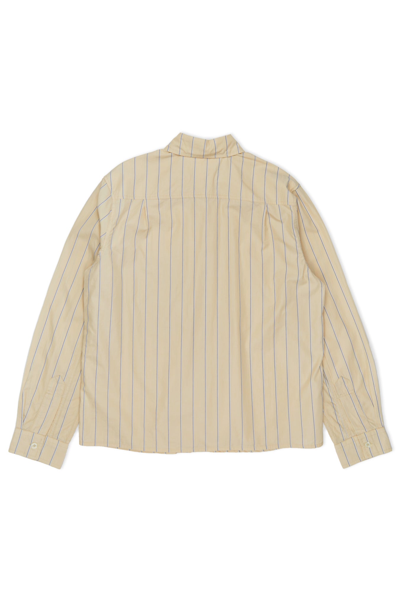 Relaxed Button Up Shirt - Yellow with Navy Stripe