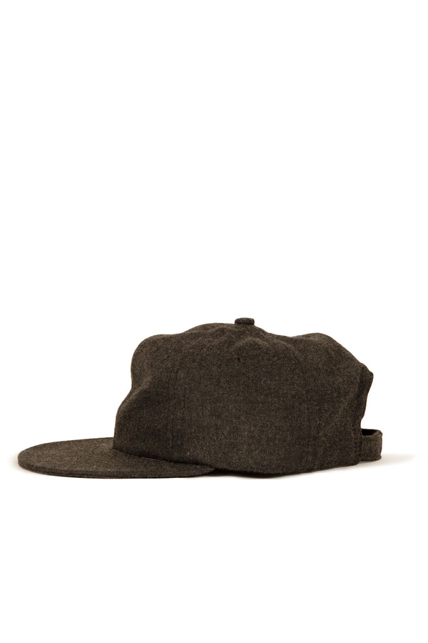 Wool Serge 6 panel cap - Charcoal