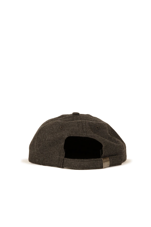 Wool Serge 6 panel cap - Charcoal