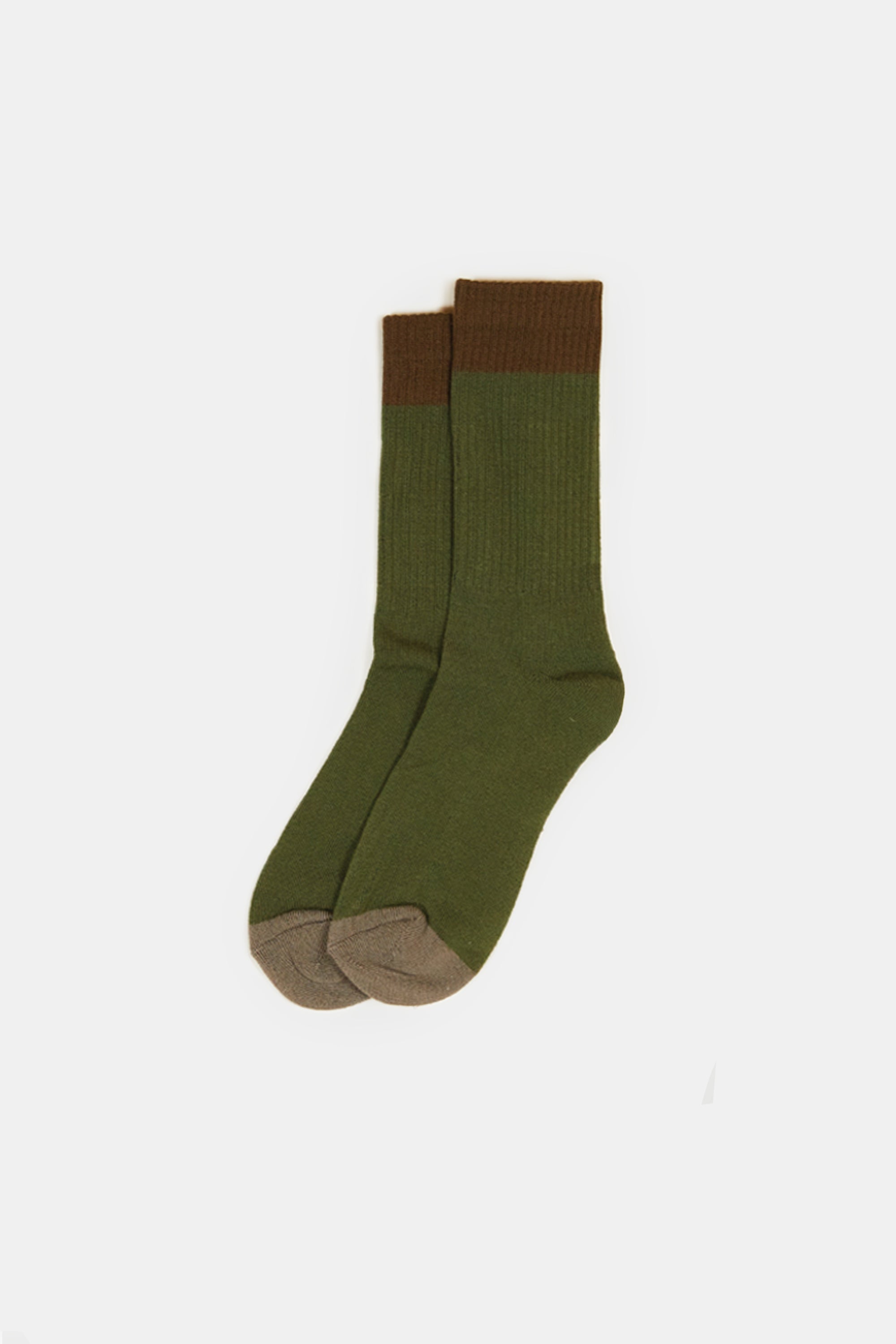 Crew Socks - Green / Olive / Coffee
