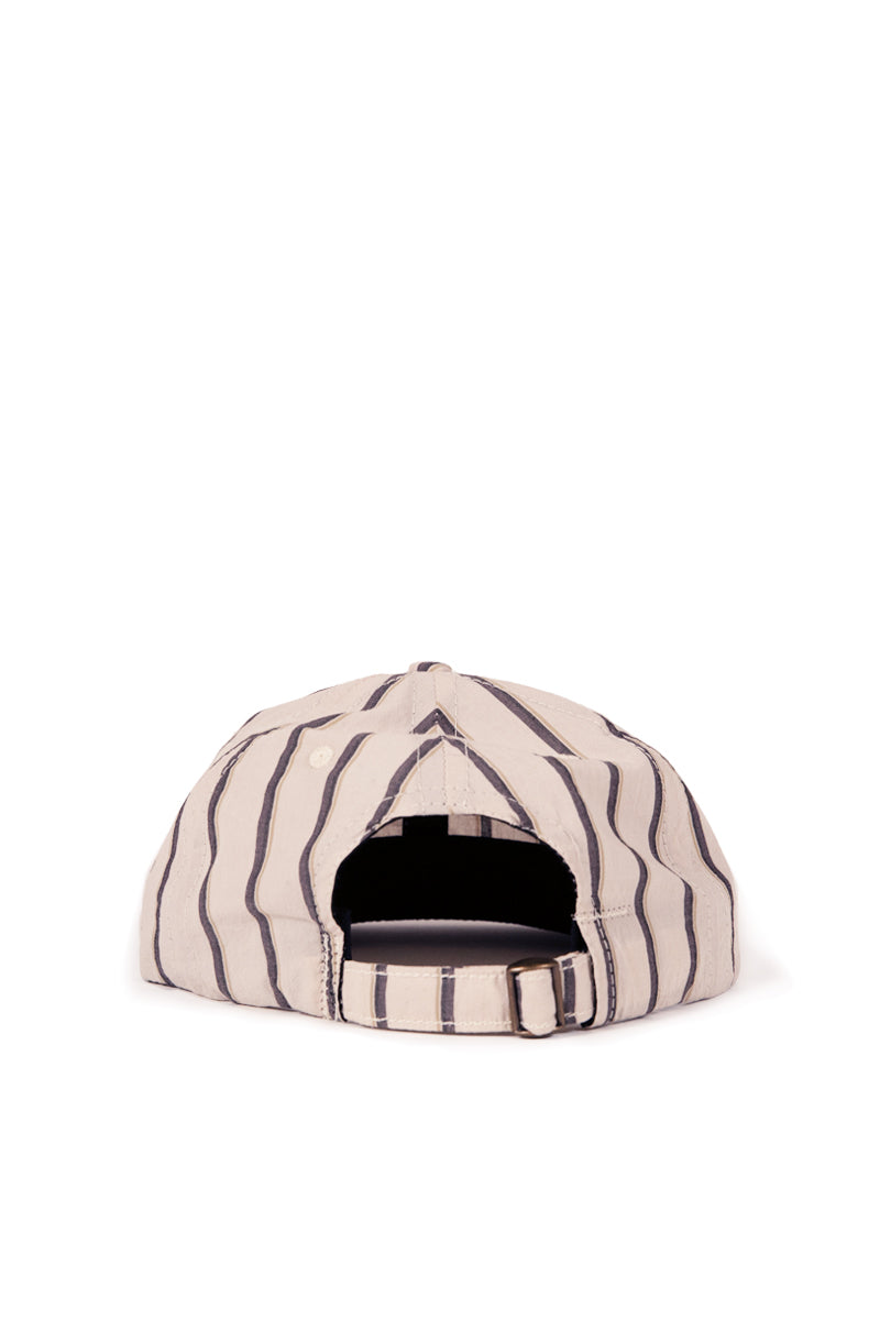 Baseball Stripe/Tencel™ 6 panel cap -Khaki/Brown