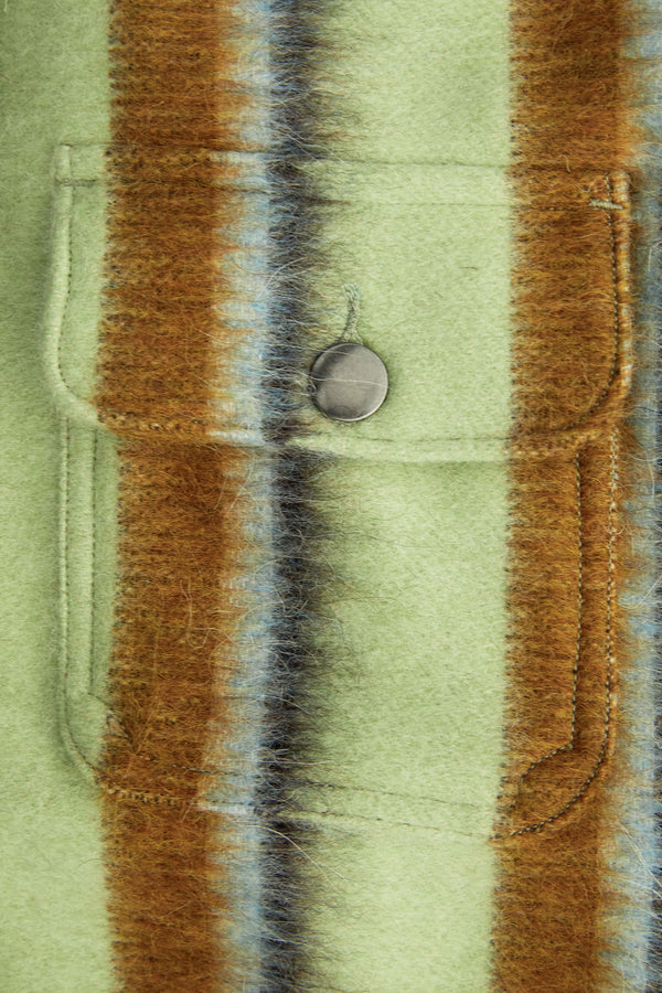 Work Jacket - Wool Green Stripe