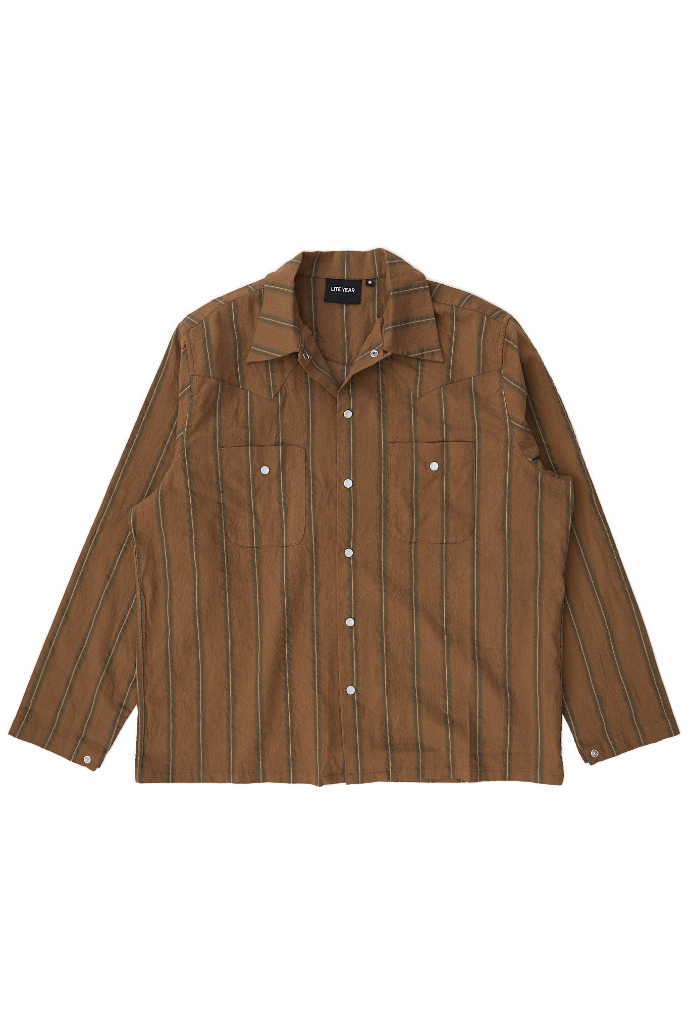 Long Sleeve Western Shirt - Brown stripe