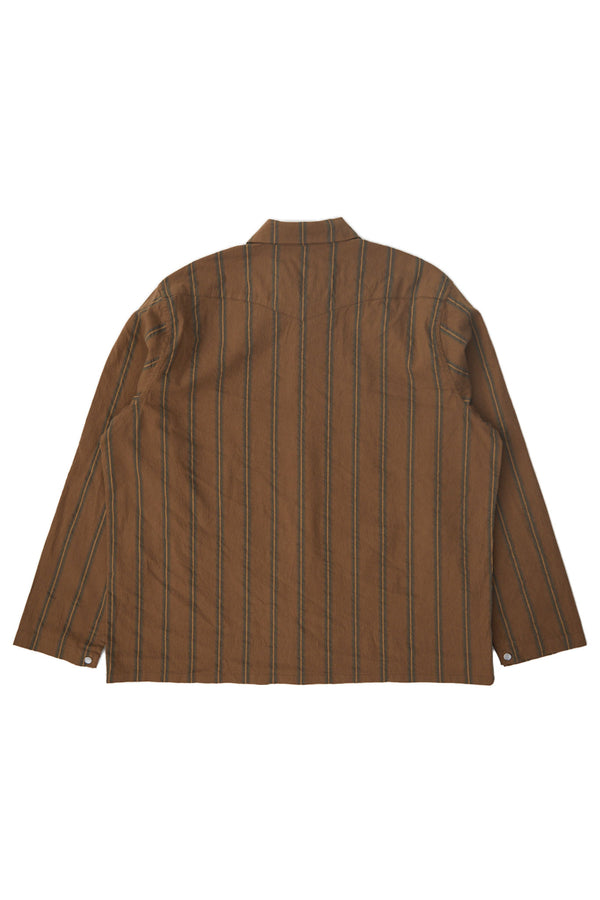 Long Sleeve Western Shirt - Brown stripe