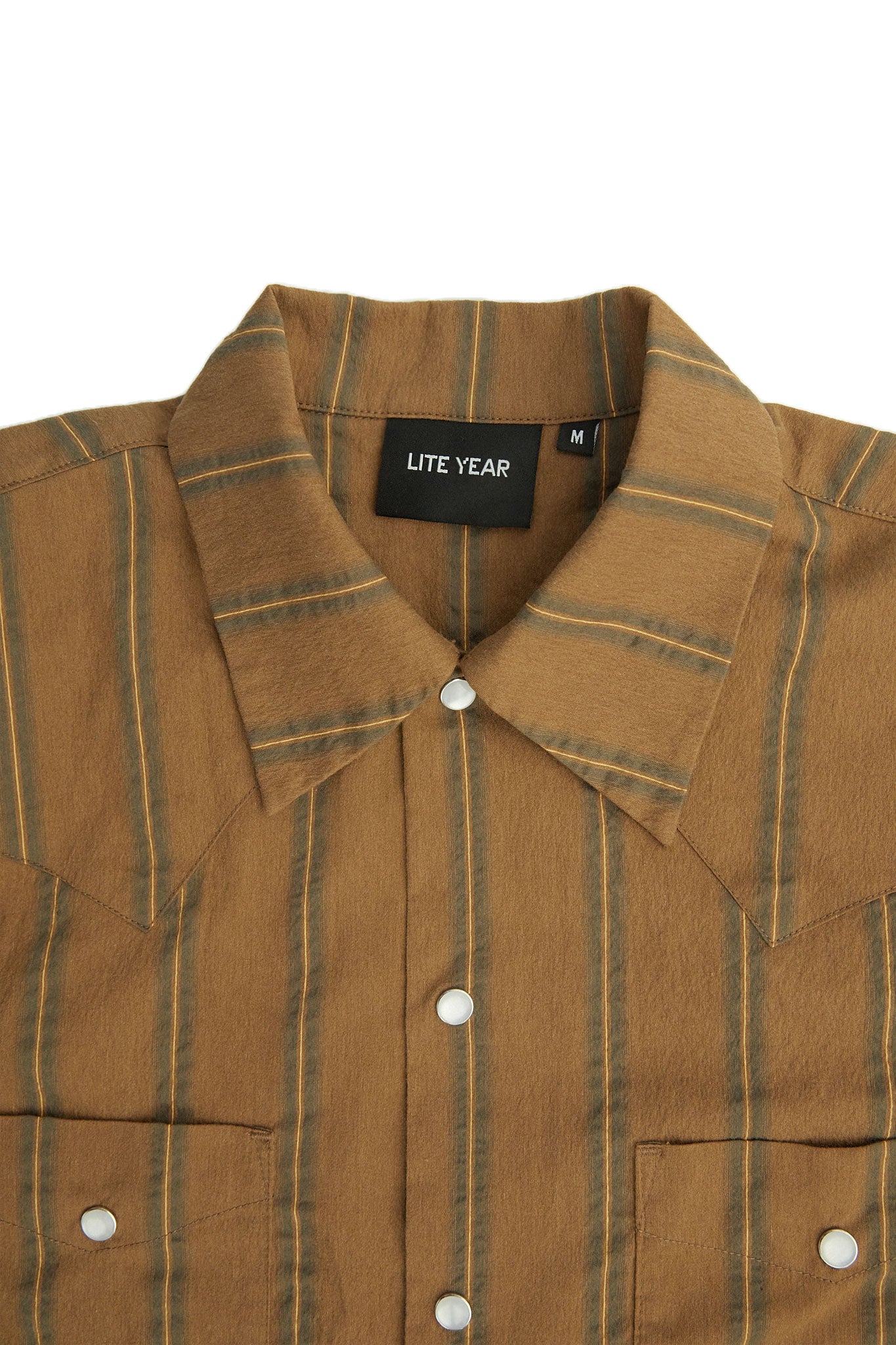 Long Sleeve Western Shirt - Brown stripe