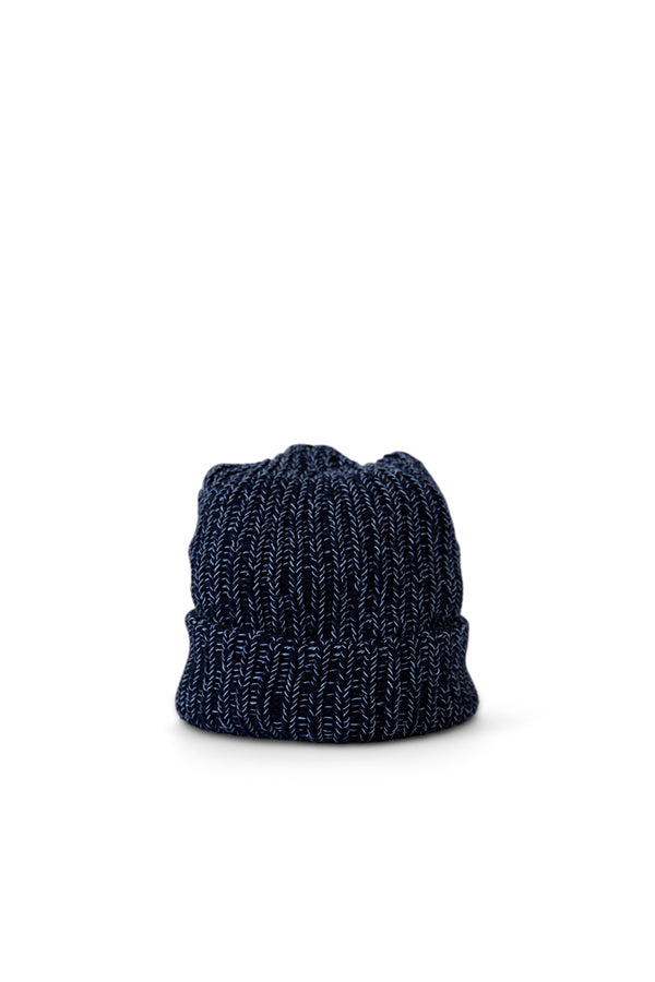 Two Tone Cotton Beanie - Navy