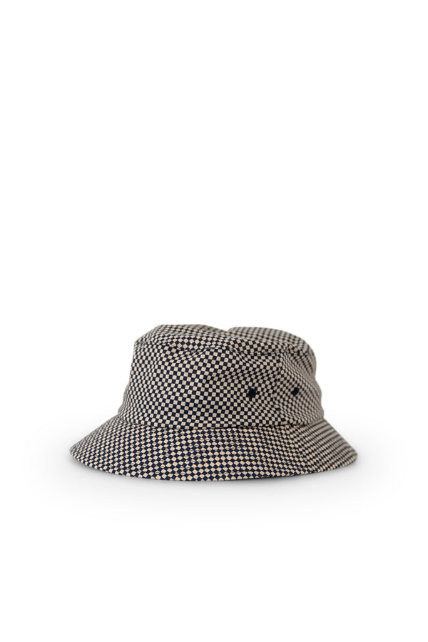 Mini Check Bucket Hat - Navy