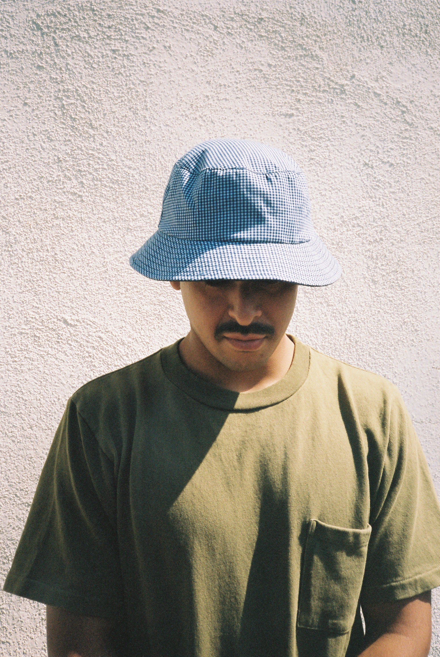 Gingham Bucket Hat - Navy