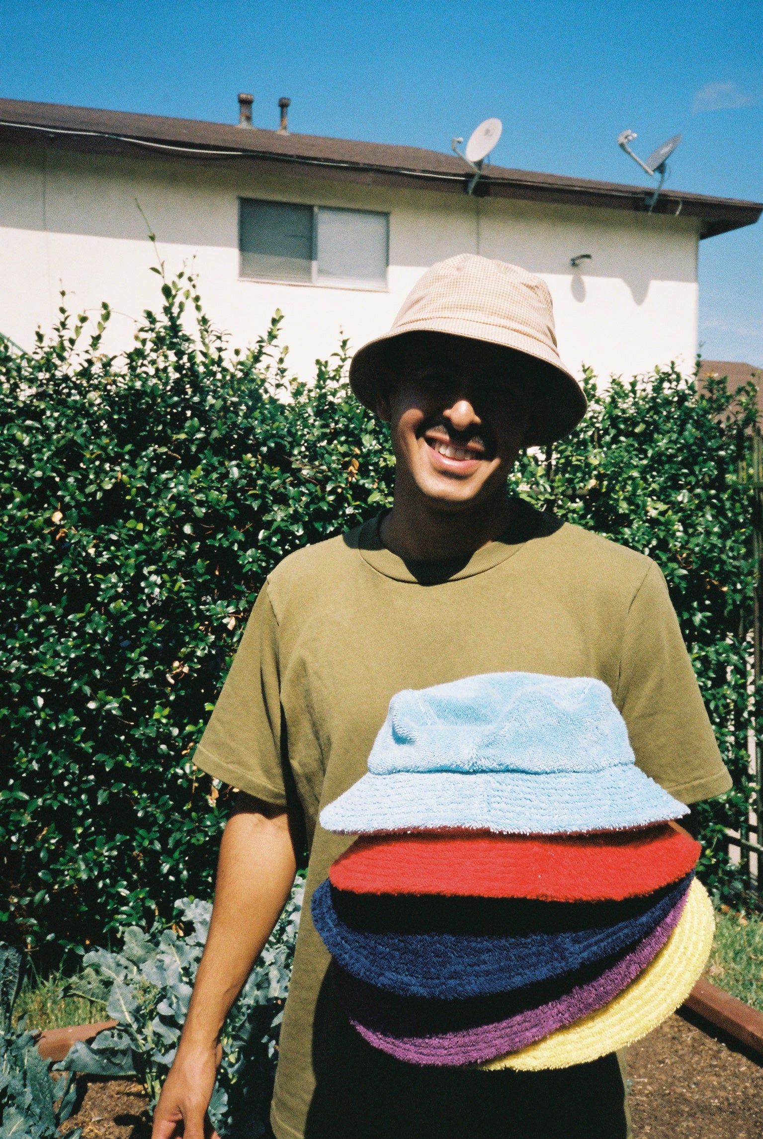 Gingham Bucket Hat - Mustard