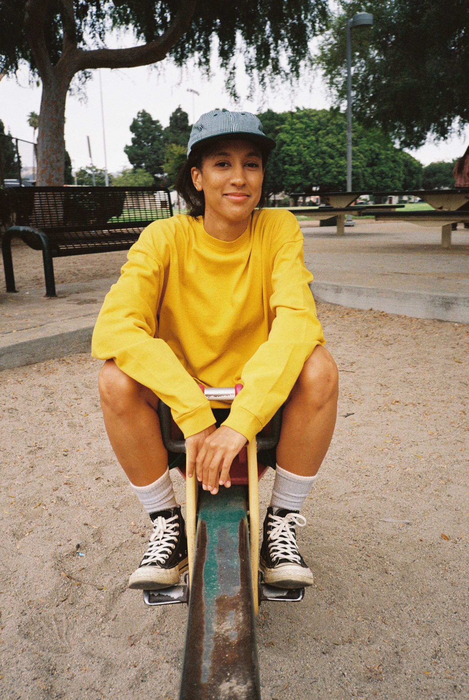 Oversized Fit Heavy Weight Long Sleeve Tee - Mustard