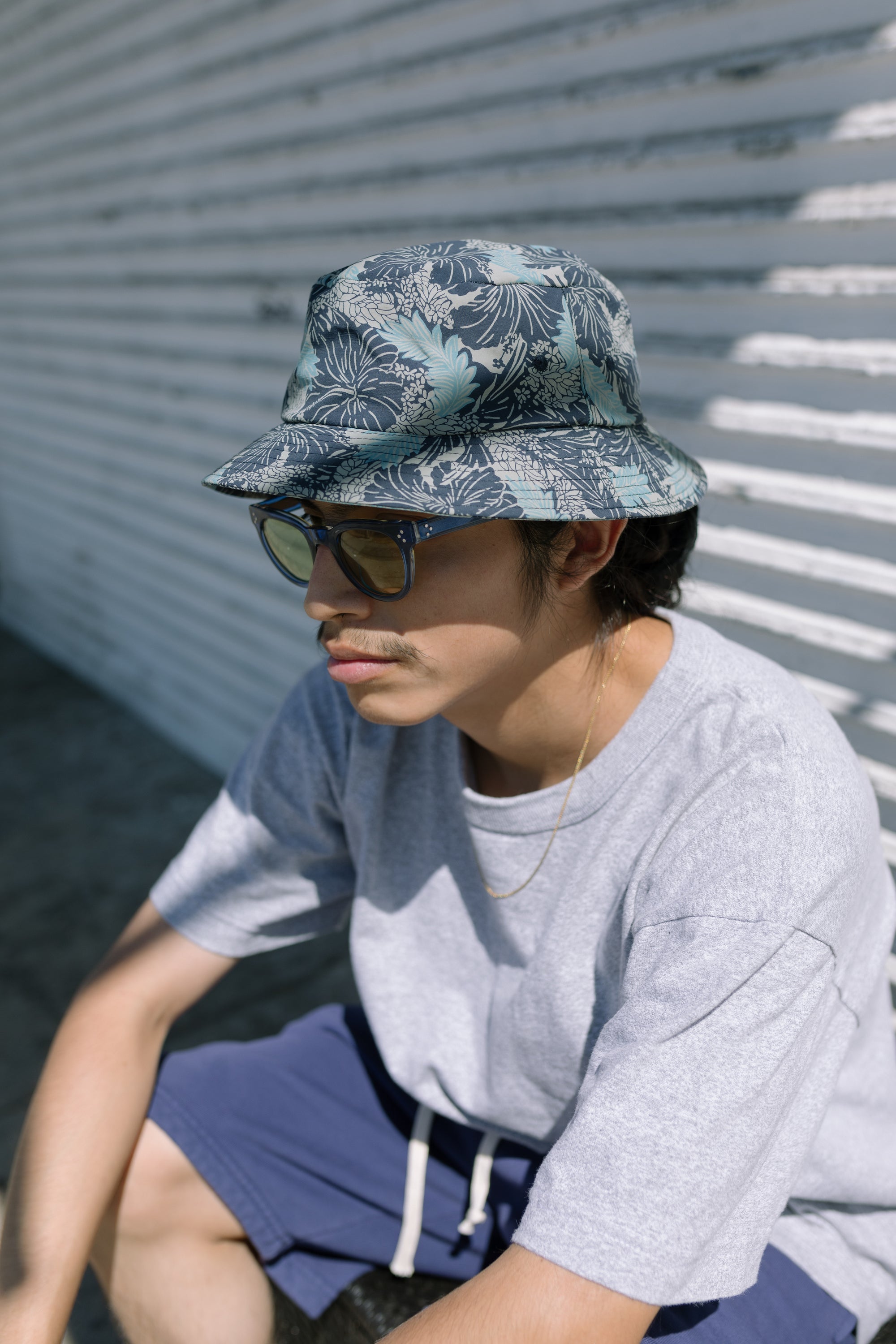 ECONYL® Floral Bucket Hat - Blue Hawaiian