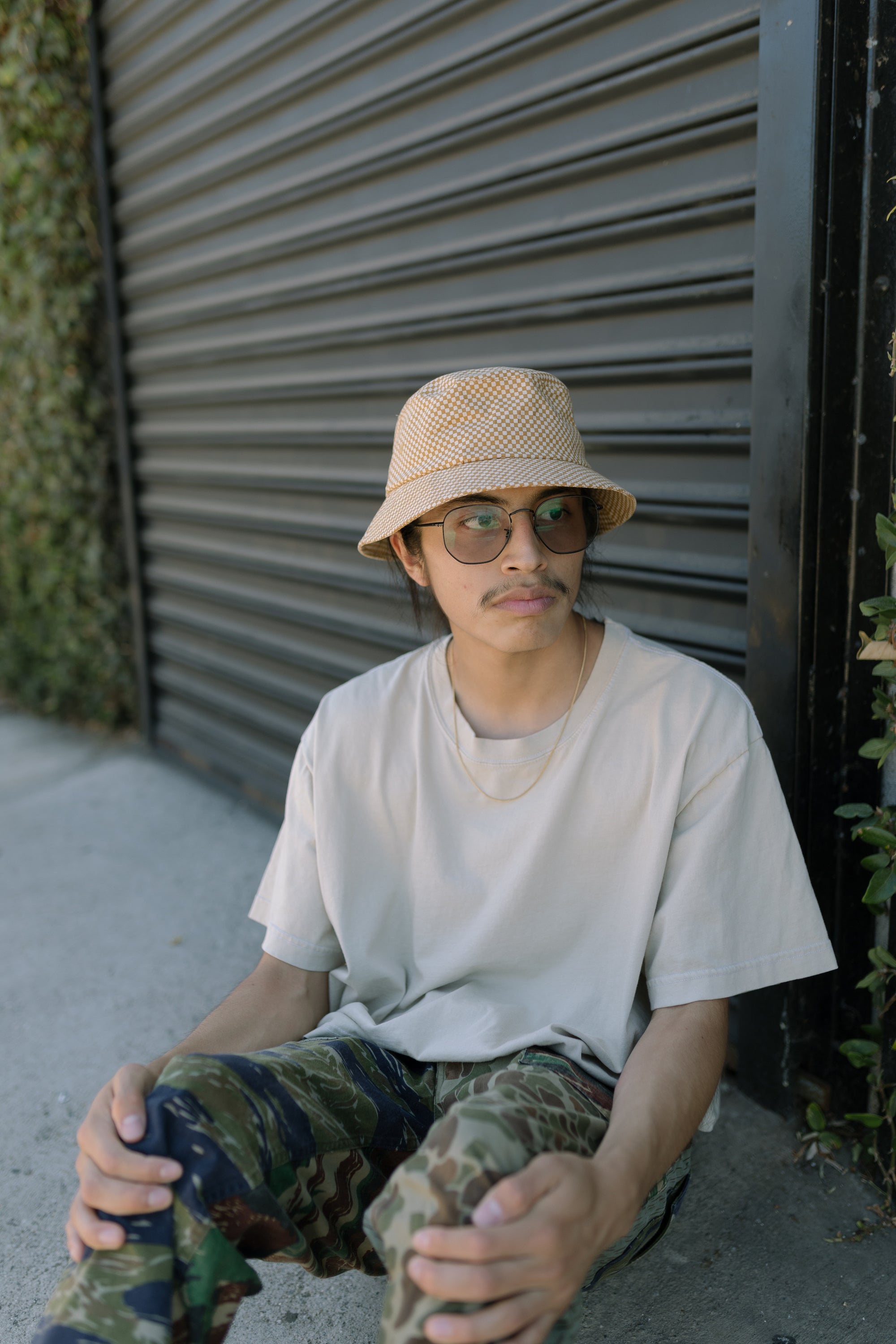 Mini Check Bucket Hat - Mustard