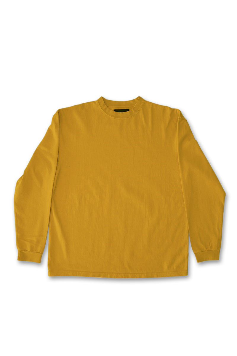 Oversized Fit Heavy Weight Long Sleeve Tee - Mustard