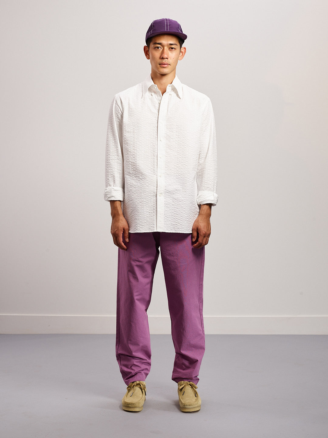 Cotton Ripstop Drawstring Pants - Mauve