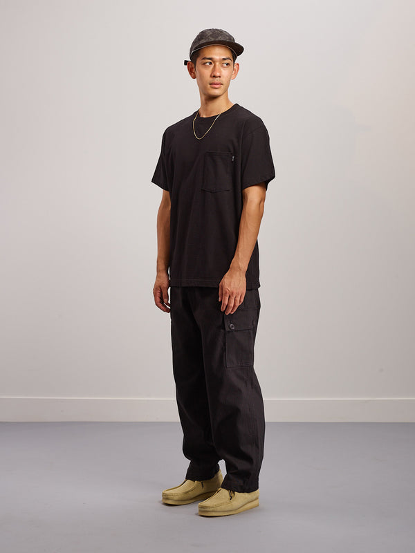 Japanese Cotton Twill 6 Panel Cap - Cloudy Black