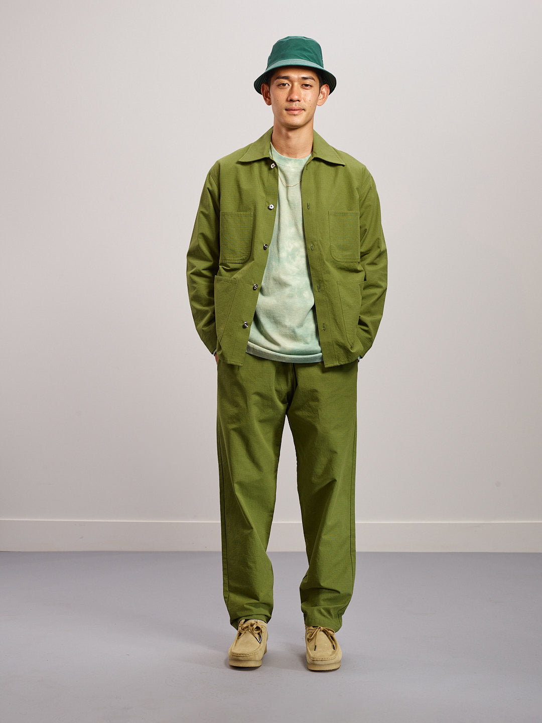 Cotton Ripstop Drawstring Pants - Olive