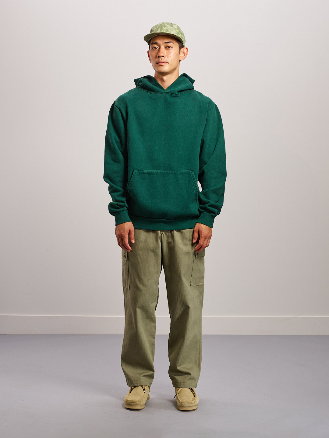 Japanese Cotton Twill 6 Panel Cap - Cloudy Green