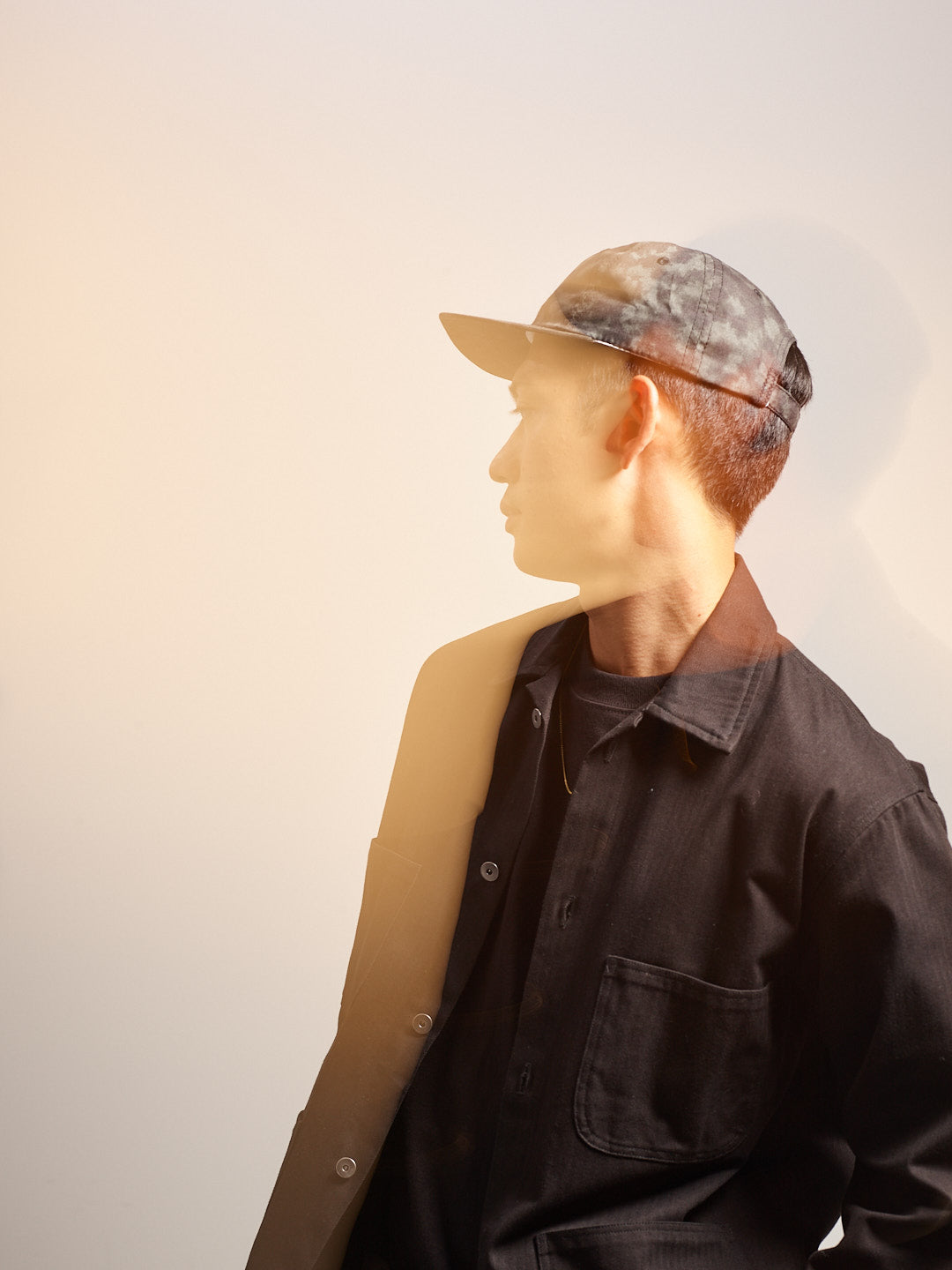 Japanese Cotton Twill 6 Panel Cap - Cloudy Black